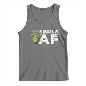 Funny Anti Valentine Tank Top Single AF Heart Cactus TS09 Black Heather Print Your Wear