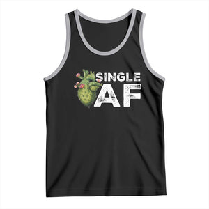 Funny Anti Valentine Tank Top Single AF Heart Cactus TS09 Black Athletic Heather Print Your Wear