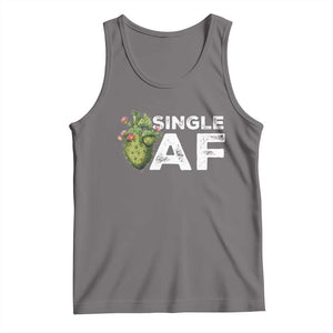 Funny Anti Valentine Tank Top Single AF Heart Cactus TS09 Deep Heather Print Your Wear