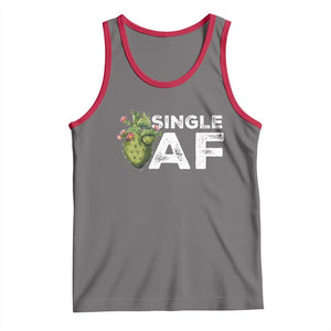 Funny Anti Valentine Tank Top Single AF Heart Cactus TS09 Deep Heather Red Print Your Wear