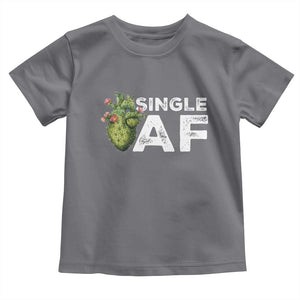 Funny Anti Valentine Toddler T Shirt Single AF Heart Cactus TS09 Charcoal Print Your Wear