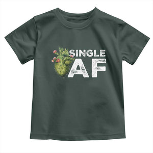 Funny Anti Valentine Toddler T Shirt Single AF Heart Cactus TS09 Dark Forest Green Print Your Wear