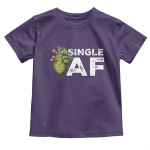Funny Anti Valentine Toddler T Shirt Single AF Heart Cactus TS09 Purple Print Your Wear