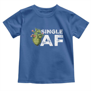 Funny Anti Valentine Toddler T Shirt Single AF Heart Cactus TS09 Royal Blue Print Your Wear