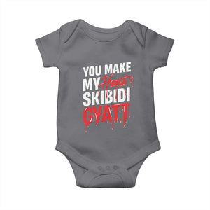 Funny Meme Valentine's Day Baby Onesie You Make My Heart Skibidi Gyatt TS09 Charcoal Print Your Wear