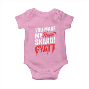 Funny Meme Valentine's Day Baby Onesie You Make My Heart Skibidi Gyatt TS09 Light Pink Print Your Wear