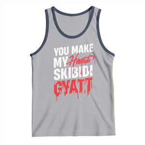 Funny Meme Valentine's Day Tank Top You Make My Heart Skibidi Gyatt TS09 Athletic Heather Navy Print Your Wear