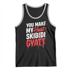 Funny Meme Valentine's Day Tank Top You Make My Heart Skibidi Gyatt TS09 Black Athletic Heather Print Your Wear