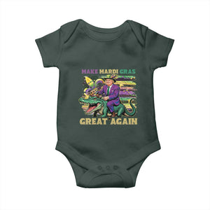Funny Mardi Gras Trump Baby Onesie Make Mardi Gras Great Again Alligator Louisiana TS09 Print Your Wear