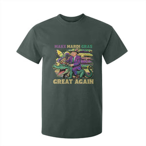 Funny Mardi Gras Trump T Shirt For Kid Make Mardi Gras Great Again Alligator Louisiana TS09 Dark Forest Green Print Your Wear