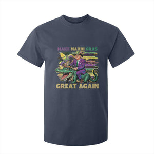 Funny Mardi Gras Trump T Shirt For Kid Make Mardi Gras Great Again Alligator Louisiana TS09 Navy Print Your Wear