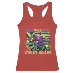 Funny Mardi Gras Trump Racerback Tank Top Make Mardi Gras Great Again Alligator Louisiana TS09 Red Print Your Wear