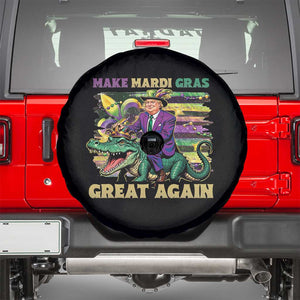 Funny Mardi Gras Trump Spare Tire Cover Make Mardi Gras Great Again Alligator Louisiana TS09 Black Print Your Wear