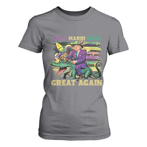 Funny Mardi Gras Trump T Shirt For Women Make Mardi Gras Great Again Alligator Louisiana TS09 Charcoal Print Your Wear