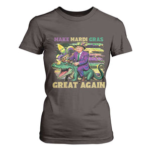 Funny Mardi Gras Trump T Shirt For Women Make Mardi Gras Great Again Alligator Louisiana TS09 Dark Chocolate Print Your Wear