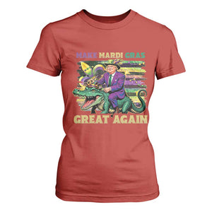 Funny Mardi Gras Trump T Shirt For Women Make Mardi Gras Great Again Alligator Louisiana TS09 Red Print Your Wear