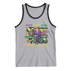Funny Mardi Gras Trump Tank Top Make Mardi Gras Great Again Alligator Louisiana TS09 Athletic Heather Black Print Your Wear