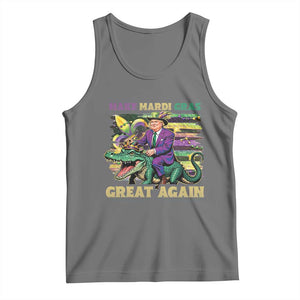 Funny Mardi Gras Trump Tank Top Make Mardi Gras Great Again Alligator Louisiana TS09 Black Heather Print Your Wear