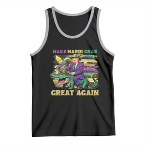 Funny Mardi Gras Trump Tank Top Make Mardi Gras Great Again Alligator Louisiana TS09 Black Athletic Heather Print Your Wear