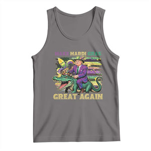 Funny Mardi Gras Trump Tank Top Make Mardi Gras Great Again Alligator Louisiana TS09 Deep Heather Print Your Wear