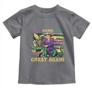 Funny Mardi Gras Trump Toddler T Shirt Make Mardi Gras Great Again Alligator Louisiana TS09 Charcoal Print Your Wear