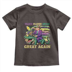 Funny Mardi Gras Trump Toddler T Shirt Make Mardi Gras Great Again Alligator Louisiana TS09 Dark Chocolate Print Your Wear