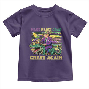Funny Mardi Gras Trump Toddler T Shirt Make Mardi Gras Great Again Alligator Louisiana TS09 Purple Print Your Wear