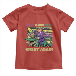 Funny Mardi Gras Trump Toddler T Shirt Make Mardi Gras Great Again Alligator Louisiana TS09 Red Print Your Wear