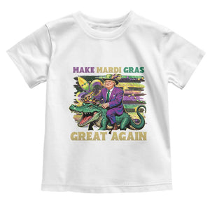 Funny Mardi Gras Trump Toddler T Shirt Make Mardi Gras Great Again Alligator Louisiana TS09 White Print Your Wear