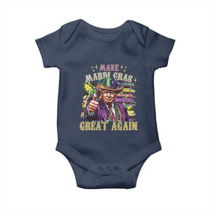 Funny Fat Tuesday Trump Baby Onesie Make Mardi Gras Great Again TS09 Navy Print Your Wear