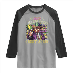 Funny Fat Tuesday Trump Raglan Shirt Make Mardi Gras Great Again TS09 Sport Gray Black Print Your Wear