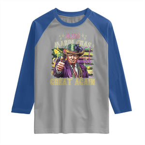 Funny Fat Tuesday Trump Raglan Shirt Make Mardi Gras Great Again TS09 Sport Gray Royal Print Your Wear