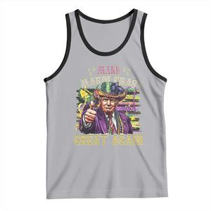 Funny Fat Tuesday Trump Tank Top Make Mardi Gras Great Again TS09 Athletic Heather Black Print Your Wear