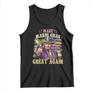 Funny Fat Tuesday Trump Tank Top Make Mardi Gras Great Again TS09 Black Print Your Wear