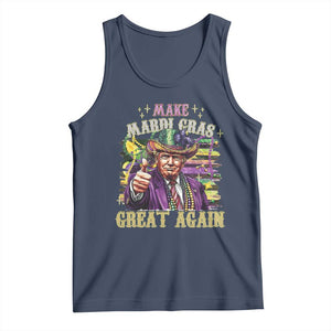 Funny Fat Tuesday Trump Tank Top Make Mardi Gras Great Again TS09 Navy Print Your Wear