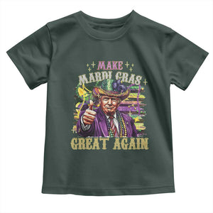 Funny Fat Tuesday Trump Toddler T Shirt Make Mardi Gras Great Again TS09 Dark Forest Green Print Your Wear