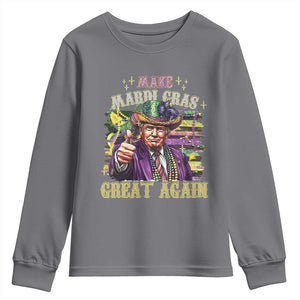 Funny Fat Tuesday Trump Youth Sweatshirt Make Mardi Gras Great Again TS09 Charcoal Print Your Wear