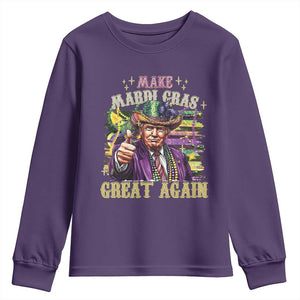 Funny Fat Tuesday Trump Youth Sweatshirt Make Mardi Gras Great Again TS09 Purple Print Your Wear