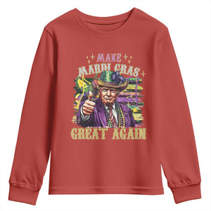 Funny Fat Tuesday Trump Youth Sweatshirt Make Mardi Gras Great Again TS09 Red Print Your Wear