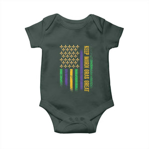 Keep Mardi Gras Great Baby Onesie American Flag Fleur De Lis TS09 Print Your Wear
