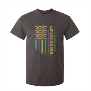 Keep Mardi Gras Great T Shirt For Kid American Flag Fleur De Lis TS09 Dark Chocolate Print Your Wear