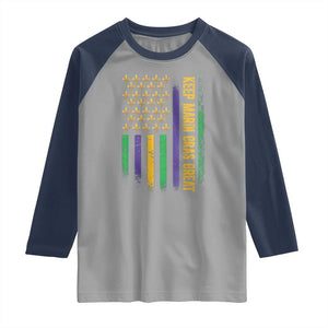 Keep Mardi Gras Great Raglan Shirt American Flag Fleur De Lis TS09 Sport Gray Navy Print Your Wear