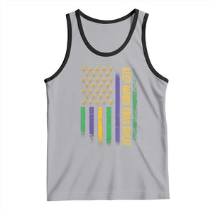 Keep Mardi Gras Great Tank Top American Flag Fleur De Lis TS09 Athletic Heather Black Print Your Wear