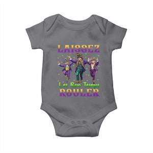 Funny Mardi Gras Trump Baby Onesie Laissez Les Bon Temps Rouler Trump Dancing TS09 Charcoal Print Your Wear