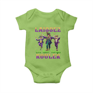 Funny Mardi Gras Trump Baby Onesie Laissez Les Bon Temps Rouler Trump Dancing TS09 Lime Print Your Wear