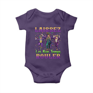 Funny Mardi Gras Trump Baby Onesie Laissez Les Bon Temps Rouler Trump Dancing TS09 Purple Print Your Wear