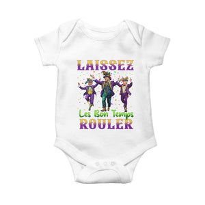 Funny Mardi Gras Trump Baby Onesie Laissez Les Bon Temps Rouler Trump Dancing TS09 White Print Your Wear