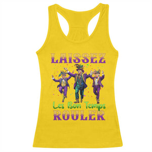 Funny Mardi Gras Trump Racerback Tank Top Laissez Les Bon Temps Rouler Trump Dancing TS09 Daisy Print Your Wear