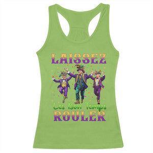Funny Mardi Gras Trump Racerback Tank Top Laissez Les Bon Temps Rouler Trump Dancing TS09 Lime Print Your Wear