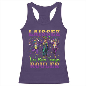 Funny Mardi Gras Trump Racerback Tank Top Laissez Les Bon Temps Rouler Trump Dancing TS09 Purple Print Your Wear